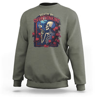 Death By Overthinking Skeleton Smoking Sweatshirt - Wonder Print Shop