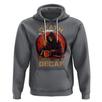 Death Before Decaf Skeleton Caffeine Coffee Drinker Hoodie - Wonder Print Shop