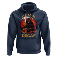 Death Before Decaf Skeleton Caffeine Coffee Drinker Hoodie - Wonder Print Shop