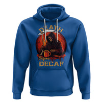 Death Before Decaf Skeleton Caffeine Coffee Drinker Hoodie - Wonder Print Shop