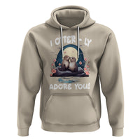 Valentine's Day Hoodie I Otterly Adore You Cute Otter Holding Hand Kisses - Wonder Print Shop