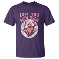 Valentine's Day T Shirt Love You Slow Much Funny Sloth Hearts Cute Lazy - Wonder Print Shop
