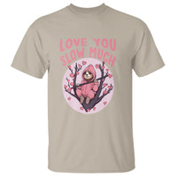 Valentine's Day T Shirt Love You Slow Much Funny Sloth Hearts Cute Lazy - Wonder Print Shop