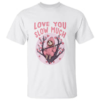 Valentine's Day T Shirt Love You Slow Much Funny Sloth Hearts Cute Lazy - Wonder Print Shop