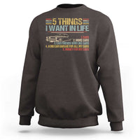 Car Lover Sweatshirt 5 Things I Want In Life Cars More Cars