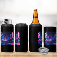 Tokyo Night Drive 4 in 1 Can Cooler Tumbler Retro Futuristic JDM Street Racing Aesthetic