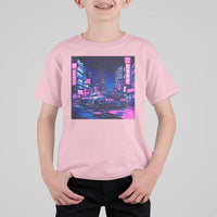 Tokyo Night Drive T Shirt For Kid Retro Futuristic JDM Street Racing Aesthetic