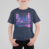 Tokyo Night Drive T Shirt For Kid Retro Futuristic JDM Street Racing Aesthetic