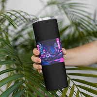 Tokyo Night Drive Skinny Tumbler Retro Futuristic JDM Street Racing Aesthetic