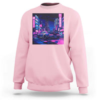 Tokyo Night Drive Sweatshirt Retro Futuristic JDM Street Racing Aesthetic