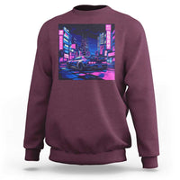 Tokyo Night Drive Sweatshirt Retro Futuristic JDM Street Racing Aesthetic