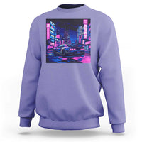 Tokyo Night Drive Sweatshirt Retro Futuristic JDM Street Racing Aesthetic