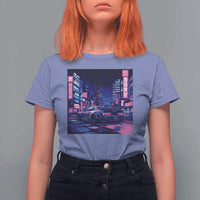 Tokyo Night Drive T Shirt For Women Retro Futuristic JDM Street Racing Aesthetic