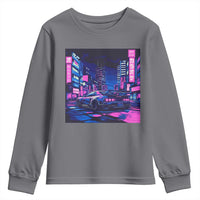 Tokyo Night Drive Youth Sweatshirt Retro Futuristic JDM Street Racing Aesthetic