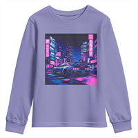 Tokyo Night Drive Youth Sweatshirt Retro Futuristic JDM Street Racing Aesthetic