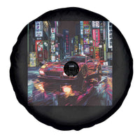 Tokyo Night Racer Spare Tire Cover JDM Street Racing Neon Aesthetic