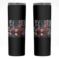 Tokyo Night Racer Skinny Tumbler JDM Street Racing Neon Aesthetic