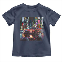 Tokyo Night Racer Toddler T Shirt JDM Street Racing Neon Aesthetic