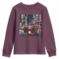 Tokyo Night Racer Youth Sweatshirt JDM Street Racing Neon Aesthetic