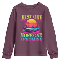 Funny Car Lover Youth Sweatshirt Just One More Car I Promise