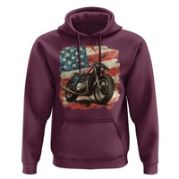 Motorcycle USA Flag Retro Biker Hoodie