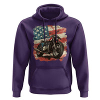 Motorcycle USA Flag Retro Biker Hoodie