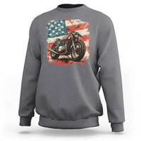 Motorcycle USA Flag Retro Biker Sweatshirt