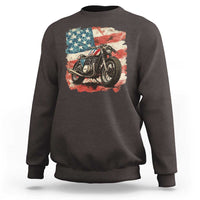 Motorcycle USA Flag Retro Biker Sweatshirt