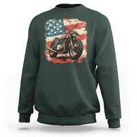 Motorcycle USA Flag Retro Biker Sweatshirt