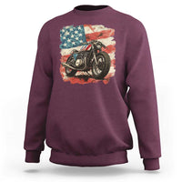 Motorcycle USA Flag Retro Biker Sweatshirt