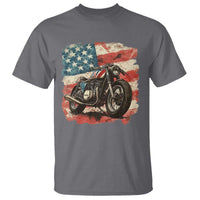 Motorcycle USA Flag Retro Biker T Shirt