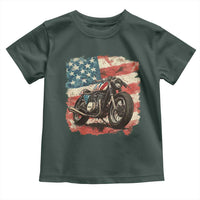 Motorcycle USA Flag Retro Biker Toddler T Shirt