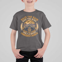 Motorcycle Rider T Shirt For Kid Race The Rain Ride The Wind Chase The Sunset