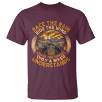 Motorcycle Rider T Shirt Race The Rain Ride The Wind Chase The Sunset
