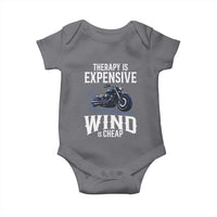 Motorcycle Rider Baby Onesie Therapy Is Expensive Wind Is Cheap