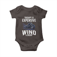 Motorcycle Rider Baby Onesie Therapy Is Expensive Wind Is Cheap