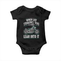 Motorcycle Rider Baby Onesie When Life Throws You A Curve Lean Into It