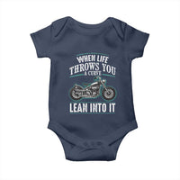 Motorcycle Rider Baby Onesie When Life Throws You A Curve Lean Into It