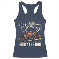 Motorcycle Rider Racerback Tank Top Lifes A Journey Enjoy The Ride Biker