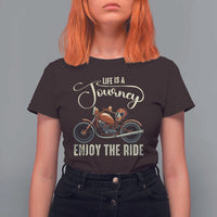 Motorcycle Rider T Shirt For Women Lifes A Journey Enjoy The Ride Biker