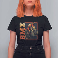 BMX Cyclist Bicycle T Shirt For Women Funny Dinosaur Riding