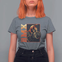 BMX Cyclist Bicycle T Shirt For Women Funny Dinosaur Riding