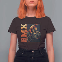 BMX Cyclist Bicycle T Shirt For Women Funny Dinosaur Riding