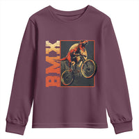 BMX Cyclist Bicycle Youth Sweatshirt Funny Dinosaur Riding