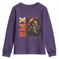 BMX Cyclist Bicycle Youth Sweatshirt Funny Dinosaur Riding
