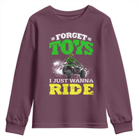 Funny Quad Bike Kid Youth Sweatshirt Forget Toys I Just Wanna Ride