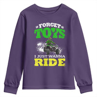 Funny Quad Bike Kid Youth Sweatshirt Forget Toys I Just Wanna Ride