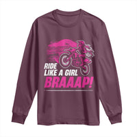 Dirt Bike Girl Long Sleeve Shirt Braaap Like A Girl