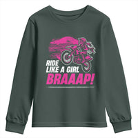 Dirt Bike Girl Youth Sweatshirt Braaap Like A Girl