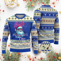 Tropical Xmas Ugly Christmas Sweater Retro Santa Feelin' Ho Ho Hot - Wonder Print Shop